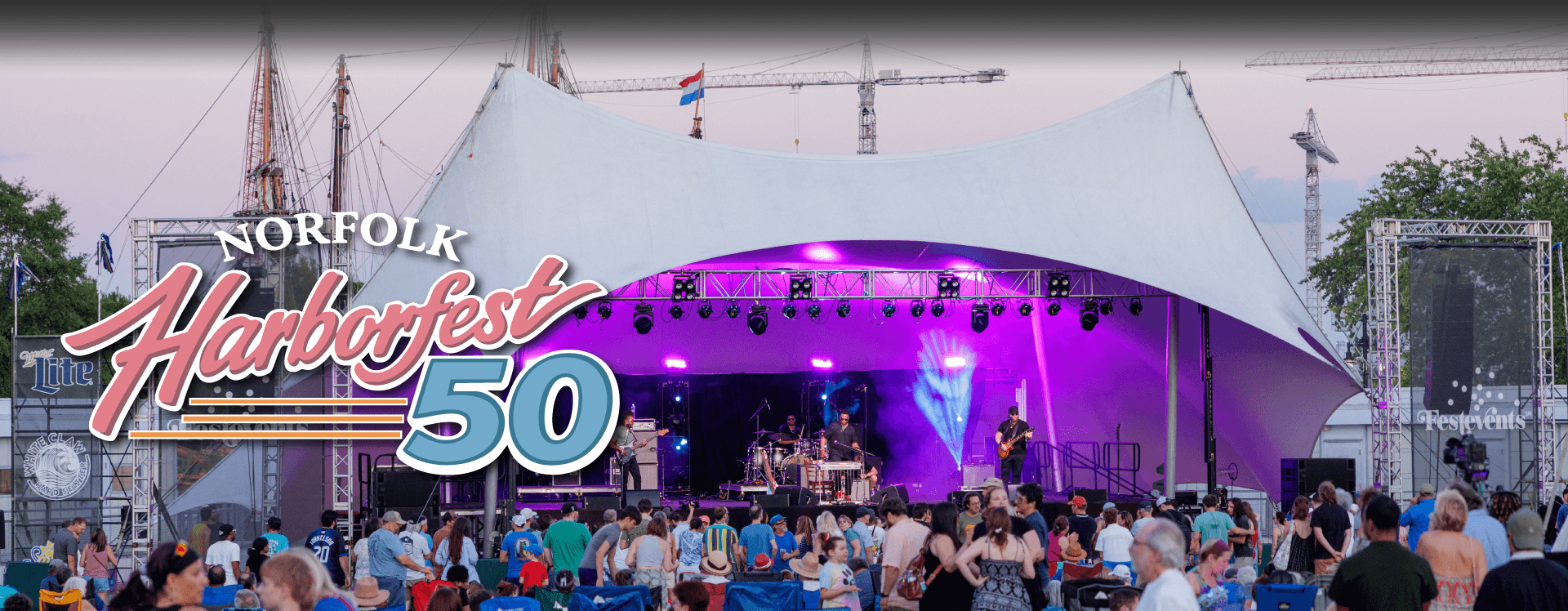 Norfolk HarborFest 50 — waterfront stage and crowd